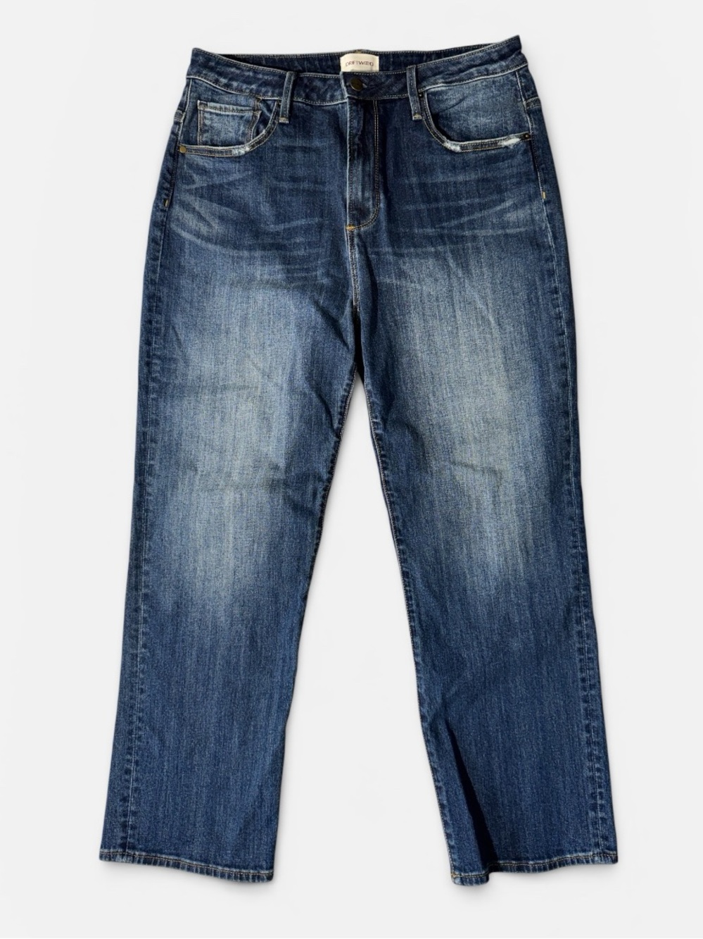 Driftwood women’s 31 L 27 Stella high rise straight leg cotton denim blue jeans